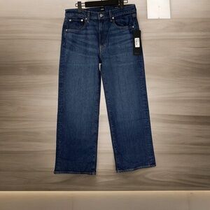 EDWIN Anthropologie Women's Dark Blue Wash: Tangled Marli Ankle Wide Leg